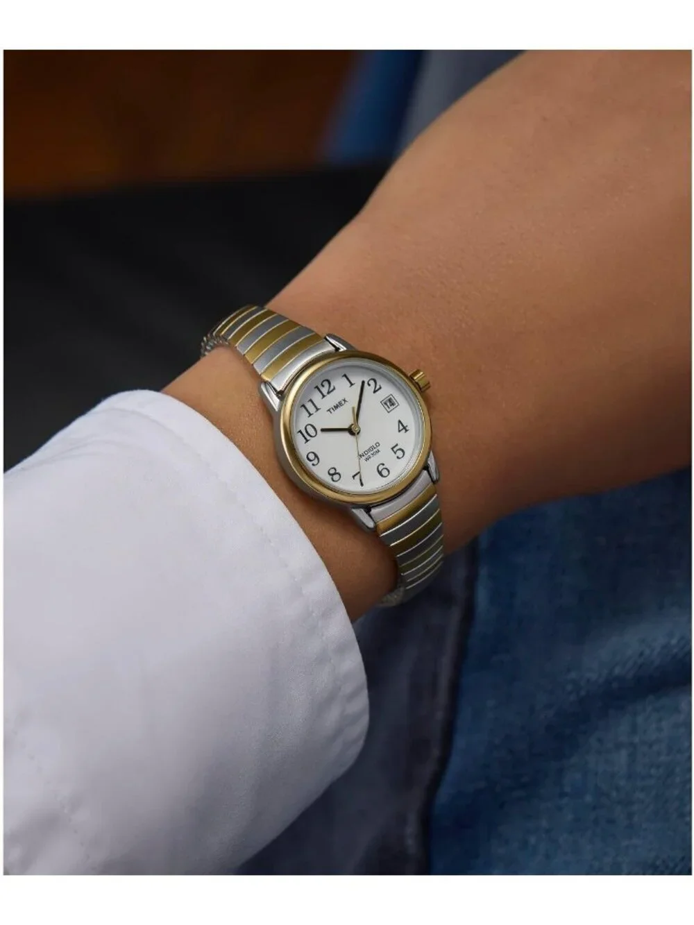 Women's Silver Gold Analog Quartz Easy Reader Adjustable Luminous Classic Watch